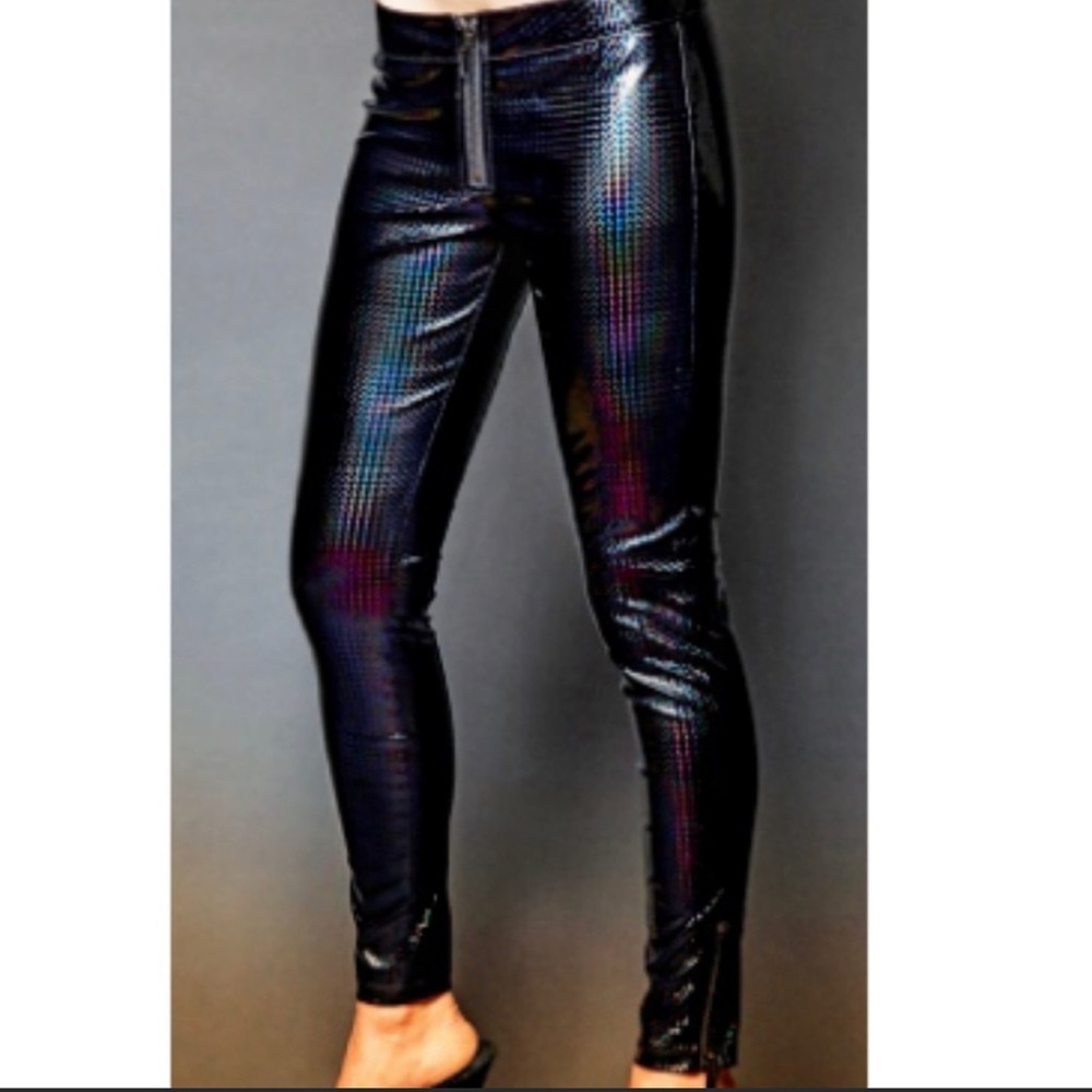 *SOLD * Lip Service Hologram Low-Rise PVC Pants